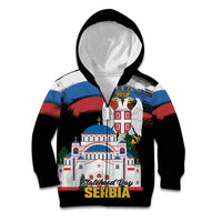 Serbia Statehood Day Kid Hoodie Saint Sava with Serbian Eagle
