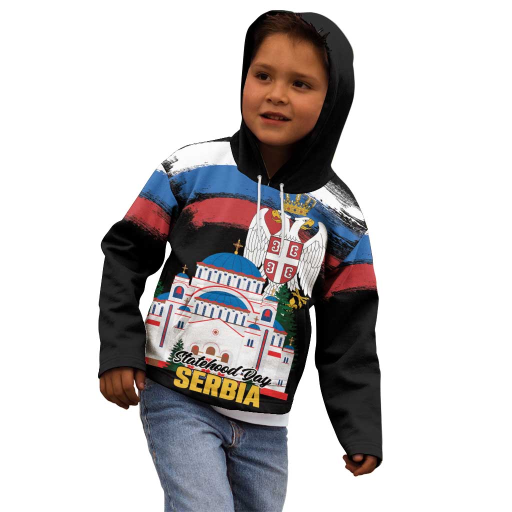 Serbia Statehood Day Kid Hoodie Saint Sava with Serbian Eagle
