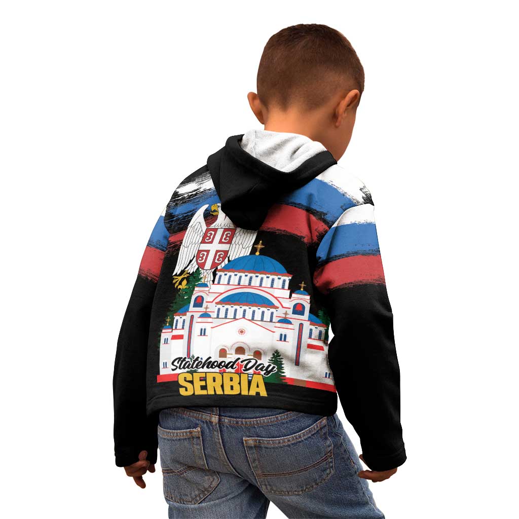 Serbia Statehood Day Kid Hoodie Saint Sava with Serbian Eagle