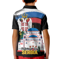 Serbia Statehood Day Kid Polo Shirt Saint Sava with Serbian Eagle