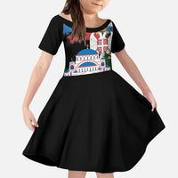 Serbia Statehood Day Kid Short Sleeve Dress Saint Sava with Serbian Eagle