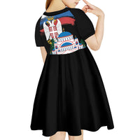 Serbia Statehood Day Kid Short Sleeve Dress Saint Sava with Serbian Eagle