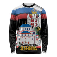 Serbia Statehood Day Long Sleeve Shirt Saint Sava with Serbian Eagle