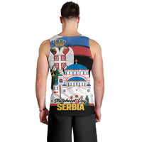 Serbia Statehood Day Men Tank Top Saint Sava with Serbian Eagle