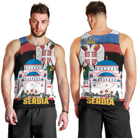 Serbia Statehood Day Men Tank Top Saint Sava with Serbian Eagle