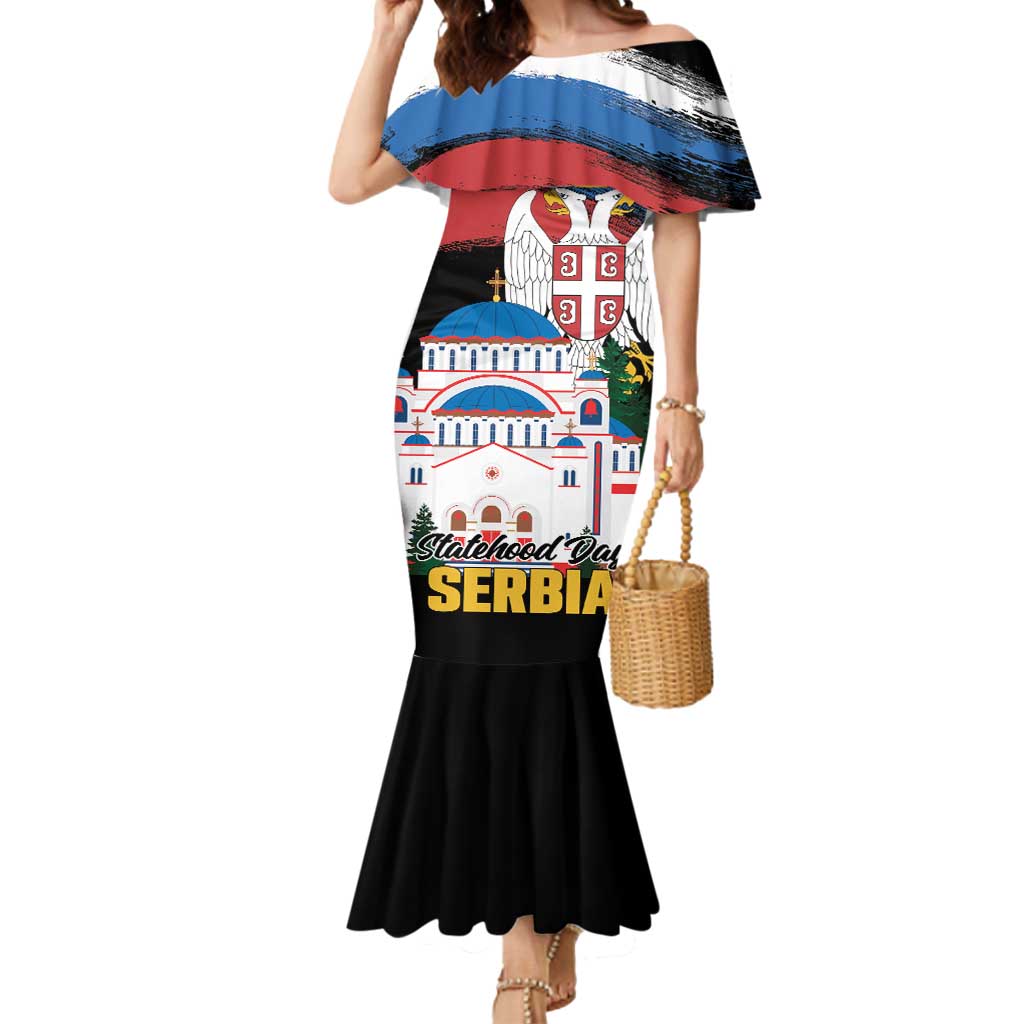 Serbia Statehood Day Mermaid Dress Saint Sava with Serbian Eagle
