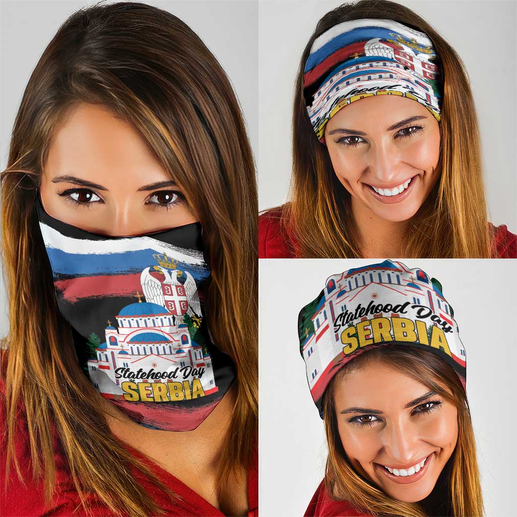Serbia Statehood Day Neck Gaiter Saint Sava with Serbian Eagle