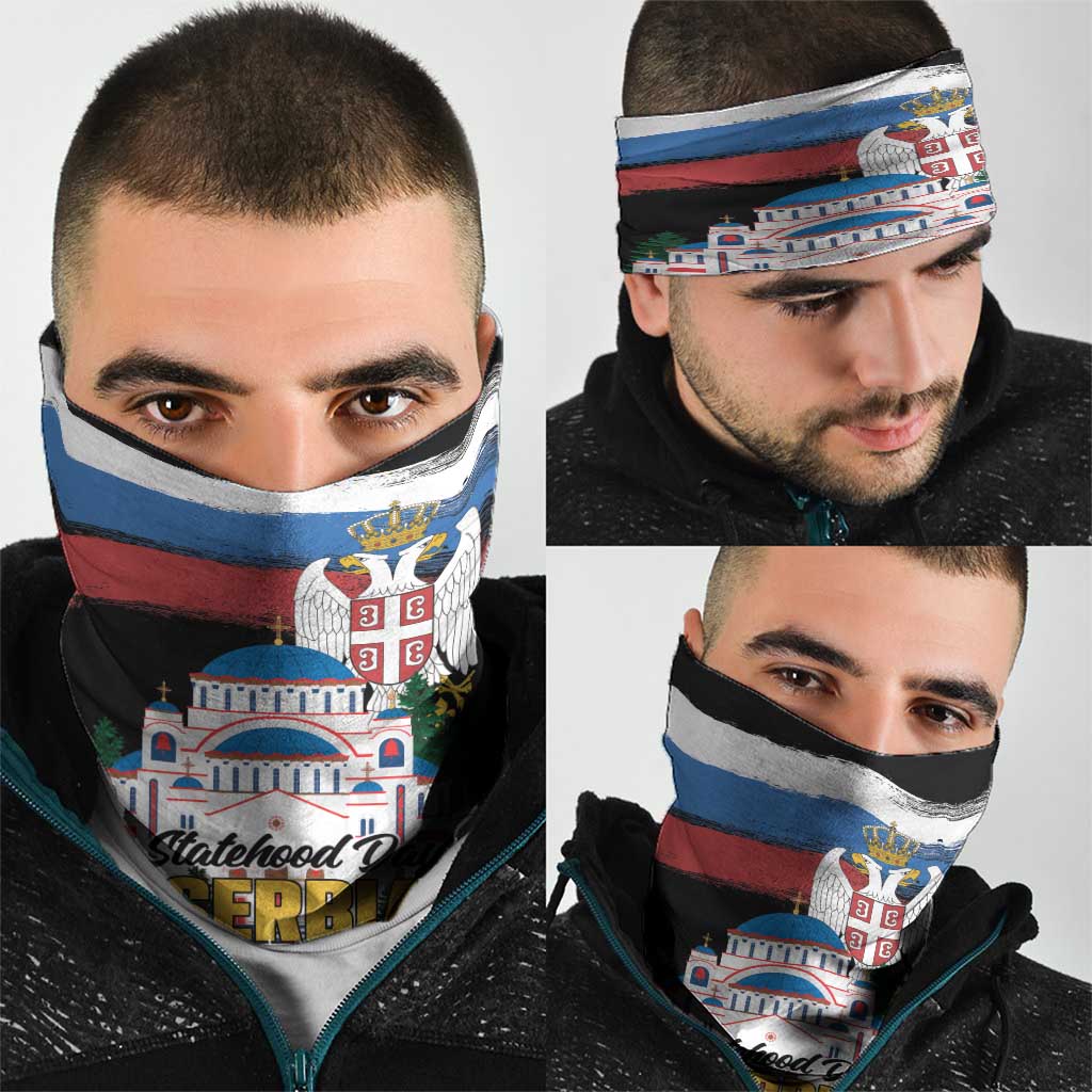 Serbia Statehood Day Neck Gaiter Saint Sava with Serbian Eagle