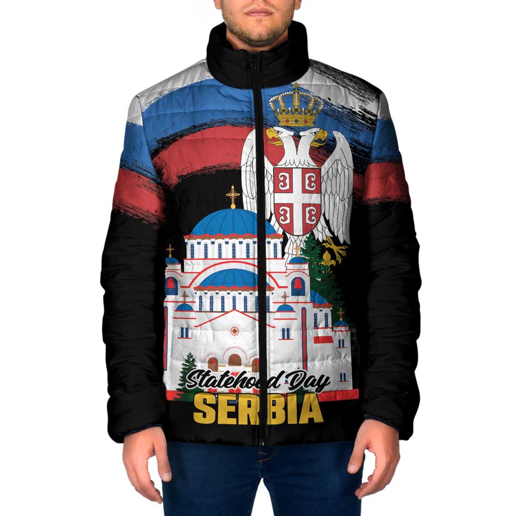Serbia Statehood Day Padded Jacket Saint Sava with Serbian Eagle