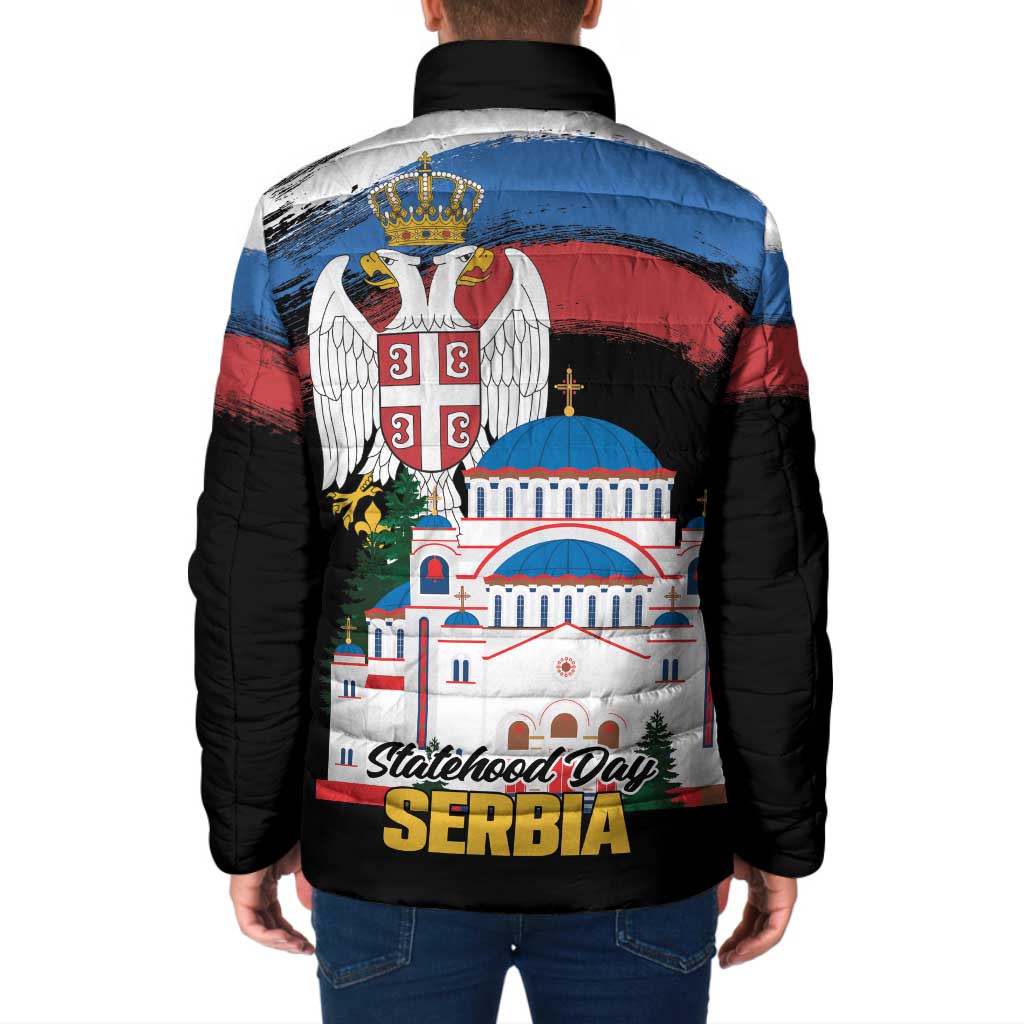 Serbia Statehood Day Padded Jacket Saint Sava with Serbian Eagle