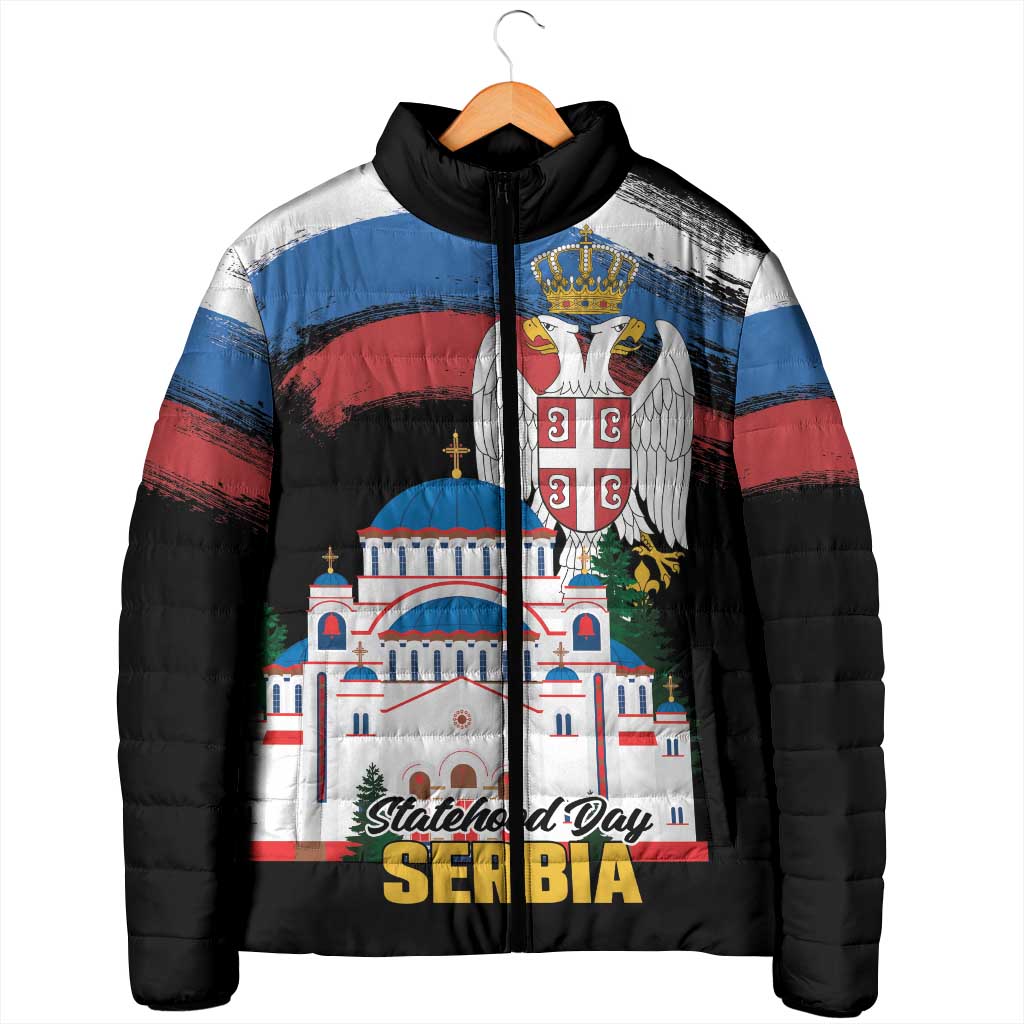 Serbia Statehood Day Padded Jacket Saint Sava with Serbian Eagle