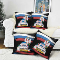 Serbia Statehood Day Pillow Cover Saint Sava with Serbian Eagle