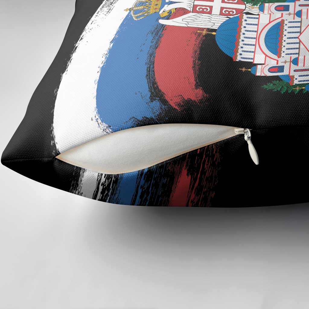 Serbia Statehood Day Pillow Cover Saint Sava with Serbian Eagle
