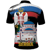 Serbia Statehood Day Polo Shirt Saint Sava with Serbian Eagle