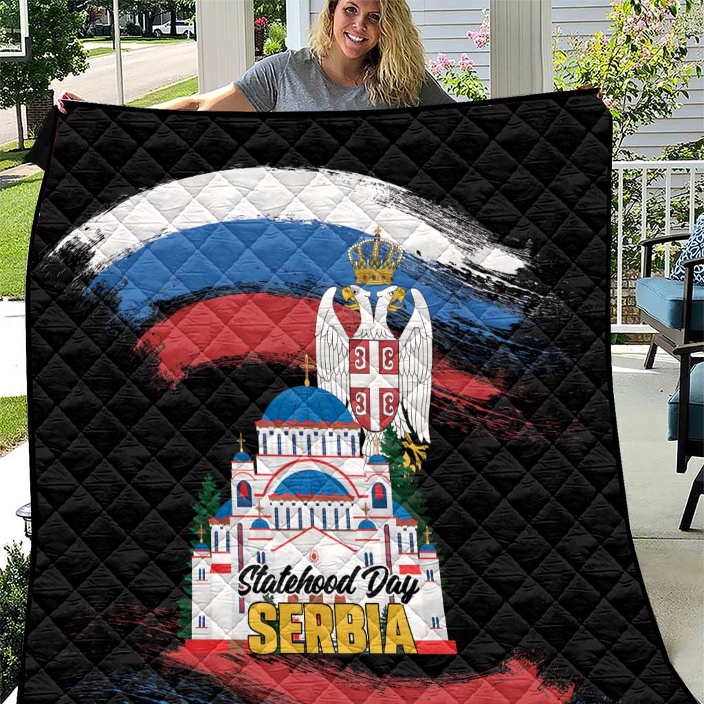 Serbia Statehood Day Quilt Saint Sava with Serbian Eagle