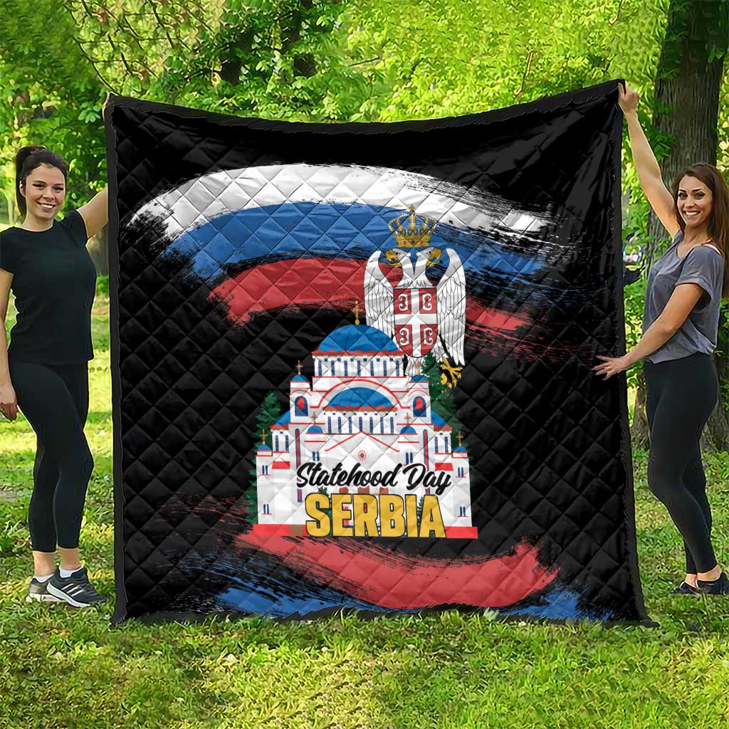Serbia Statehood Day Quilt Saint Sava with Serbian Eagle