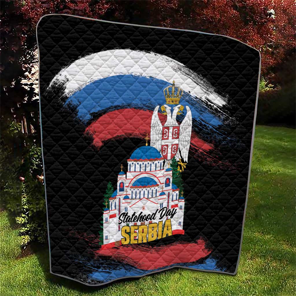 Serbia Statehood Day Quilt Saint Sava with Serbian Eagle
