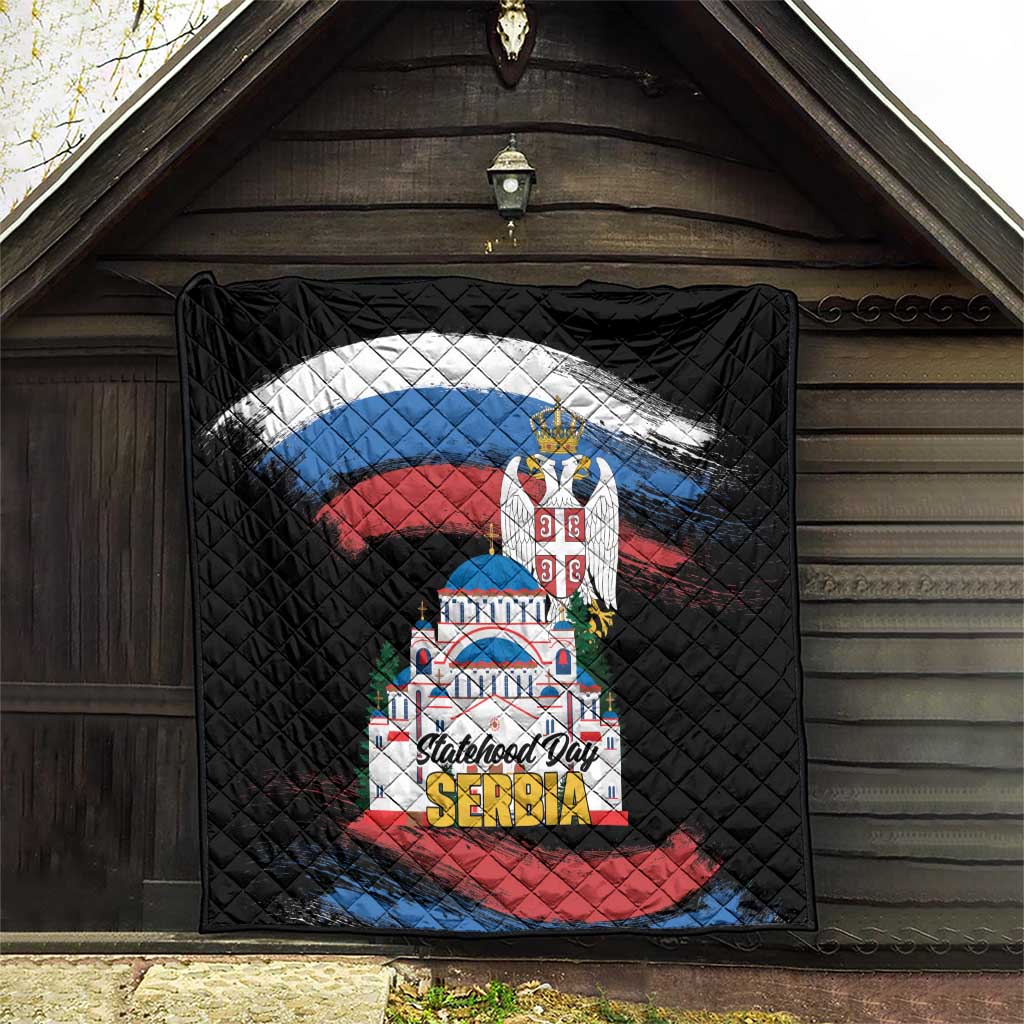 Serbia Statehood Day Quilt Saint Sava with Serbian Eagle