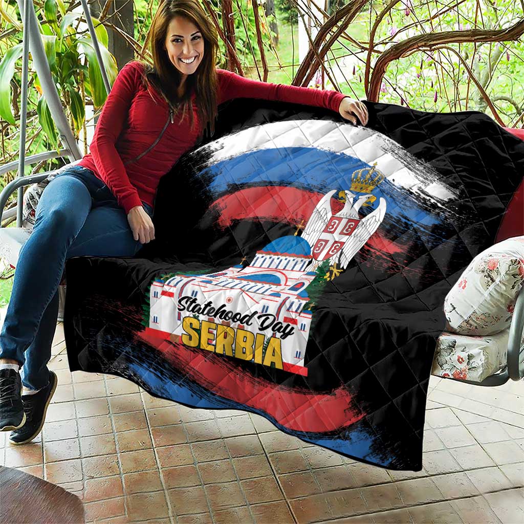 Serbia Statehood Day Quilt Saint Sava with Serbian Eagle