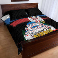 Serbia Statehood Day Quilt Bed Set Saint Sava with Serbian Eagle