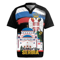 Serbia Statehood Day Rugby Jersey Saint Sava with Serbian Eagle