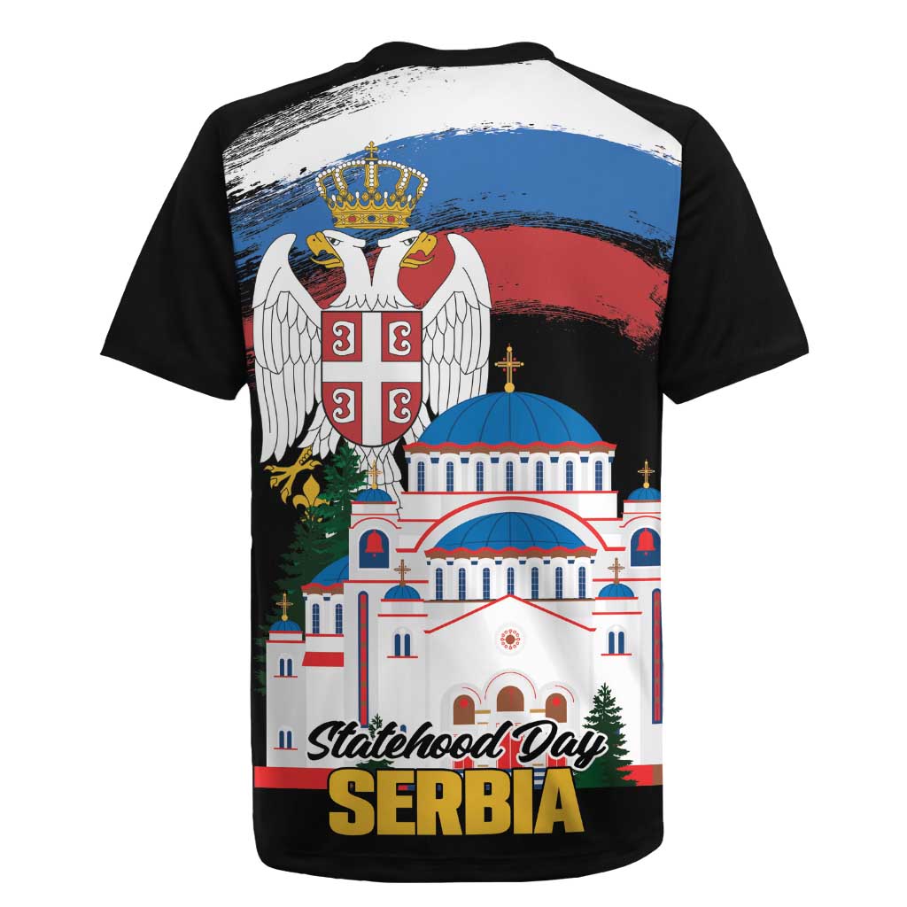 Serbia Statehood Day Rugby Jersey Saint Sava with Serbian Eagle