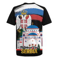 Serbia Statehood Day Rugby Jersey Saint Sava with Serbian Eagle