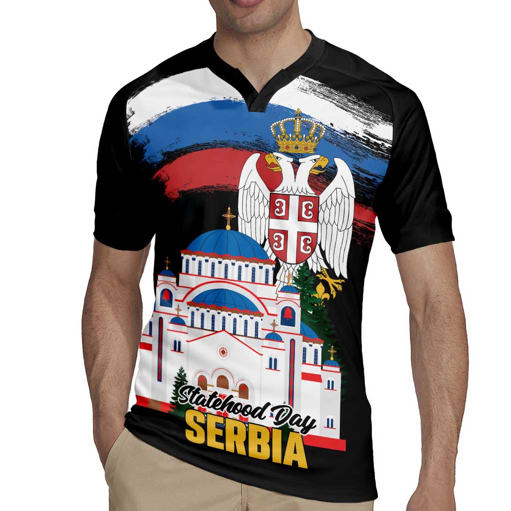 Serbia Statehood Day Rugby Jersey Saint Sava with Serbian Eagle