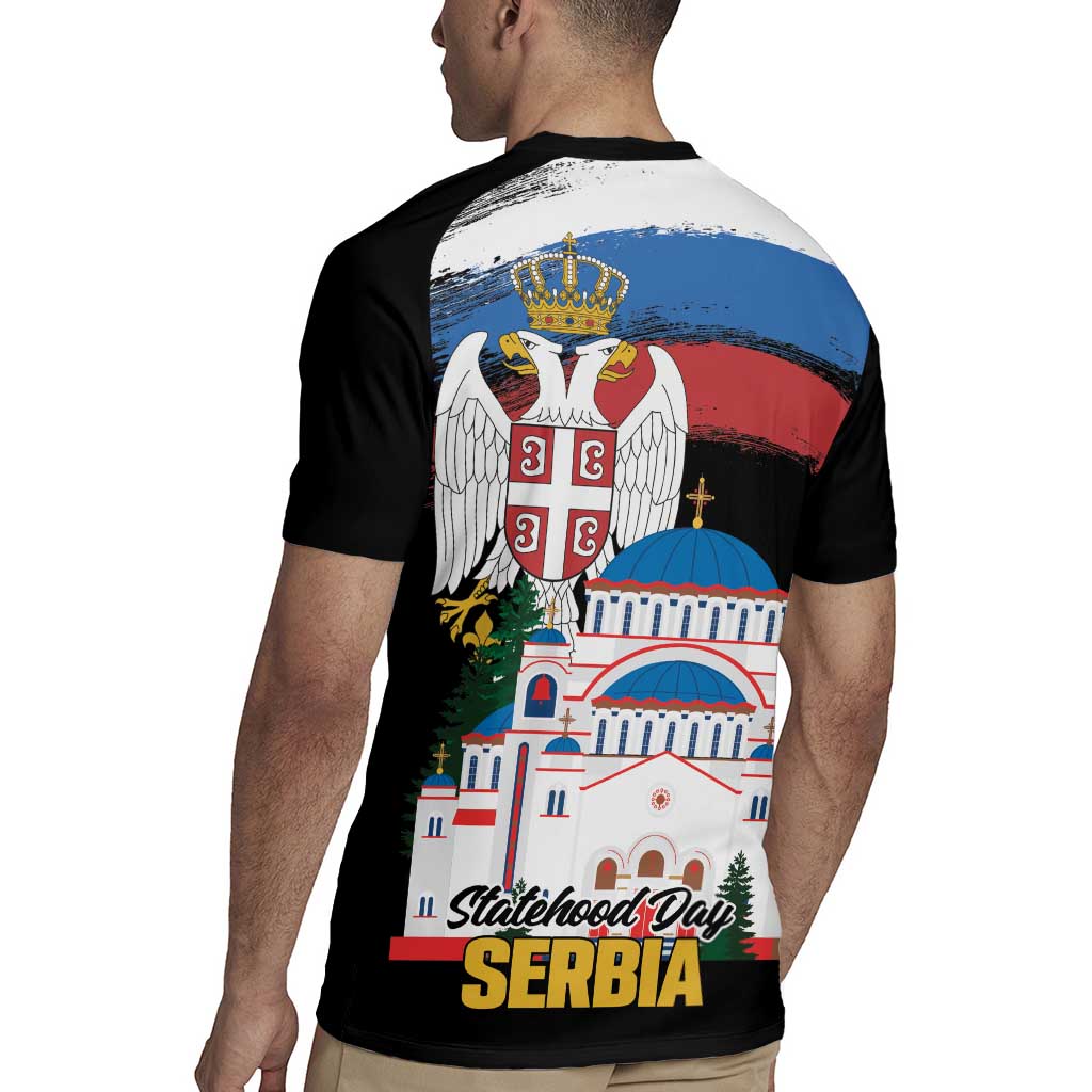 Serbia Statehood Day Rugby Jersey Saint Sava with Serbian Eagle