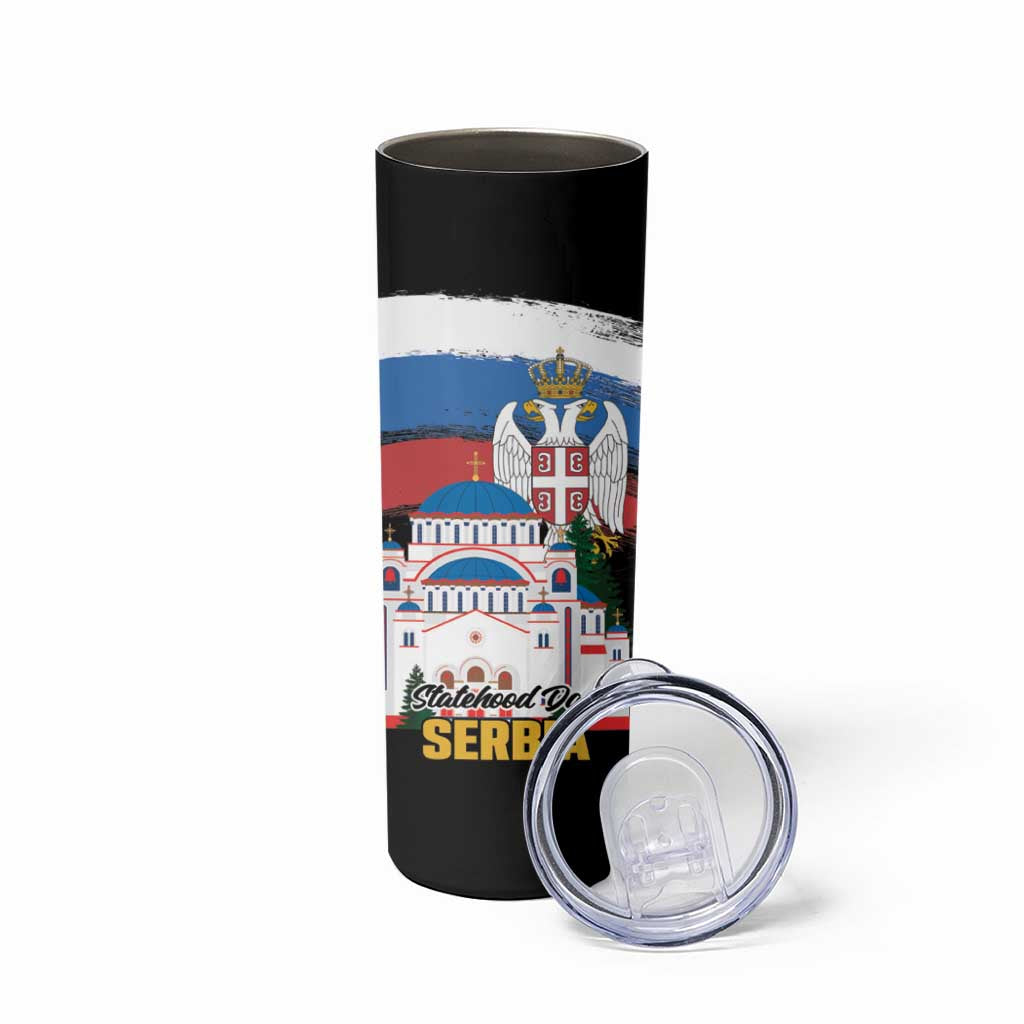 Serbia Statehood Day Skinny Tumbler Saint Sava with Serbian Eagle