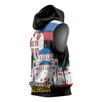 Serbia Statehood Day Sleeveless Hoodie Saint Sava with Serbian Eagle