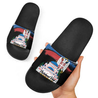 Serbia Statehood Day Slide Sandals Saint Sava with Serbian Eagle