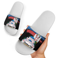Serbia Statehood Day Slide Sandals Saint Sava with Serbian Eagle