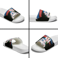 Serbia Statehood Day Slide Sandals Saint Sava with Serbian Eagle