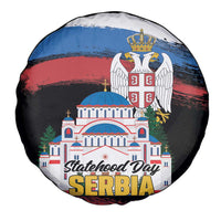 Serbia Statehood Day Spare Tire Cover Saint Sava with Serbian Eagle