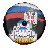 Serbia Statehood Day Spare Tire Cover Saint Sava with Serbian Eagle
