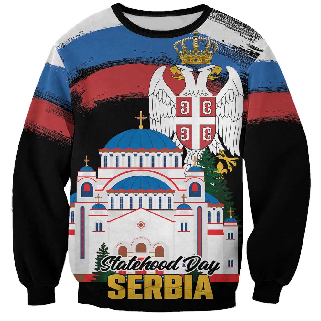 Serbia Statehood Day Sweatshirt Saint Sava with Serbian Eagle