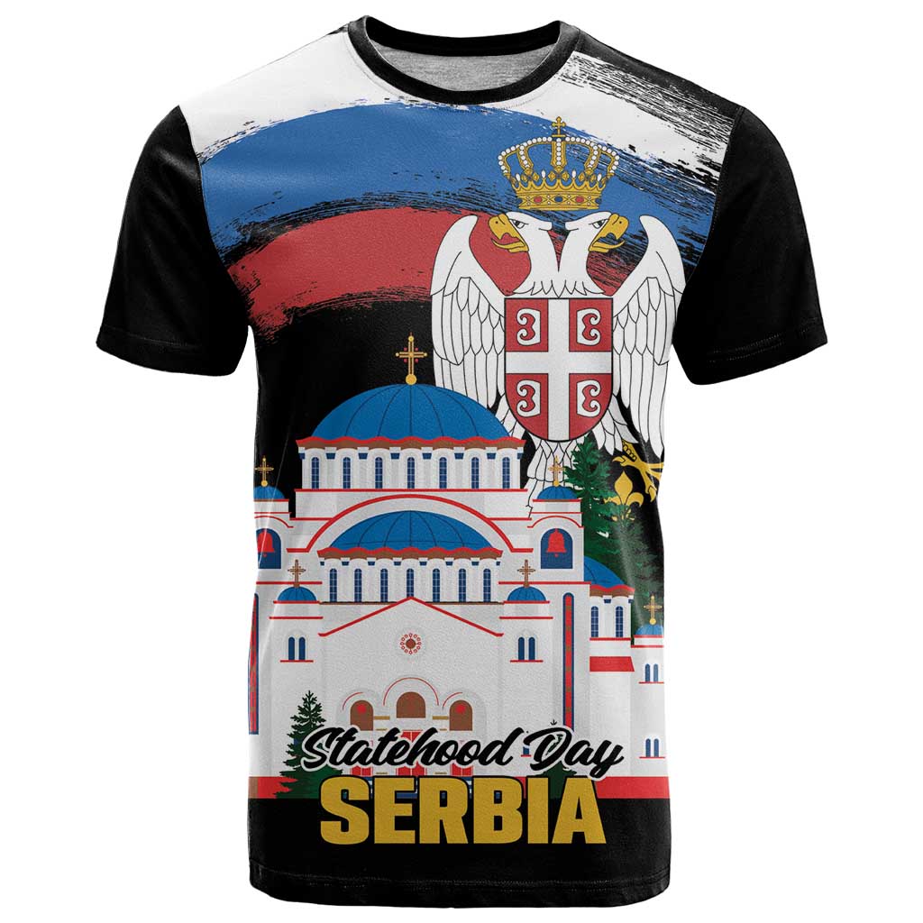 Serbia Statehood Day T Shirt Saint Sava with Serbian Eagle