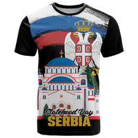 Serbia Statehood Day T Shirt Saint Sava with Serbian Eagle