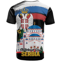 Serbia Statehood Day T Shirt Saint Sava with Serbian Eagle