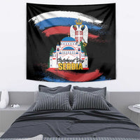 Serbia Statehood Day Tapestry Saint Sava with Serbian Eagle