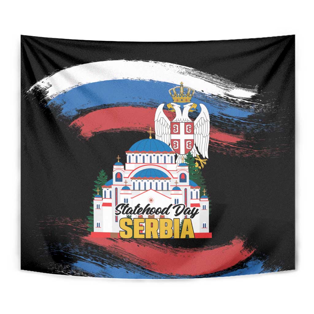 Serbia Statehood Day Tapestry Saint Sava with Serbian Eagle