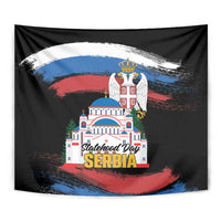 Serbia Statehood Day Tapestry Saint Sava with Serbian Eagle