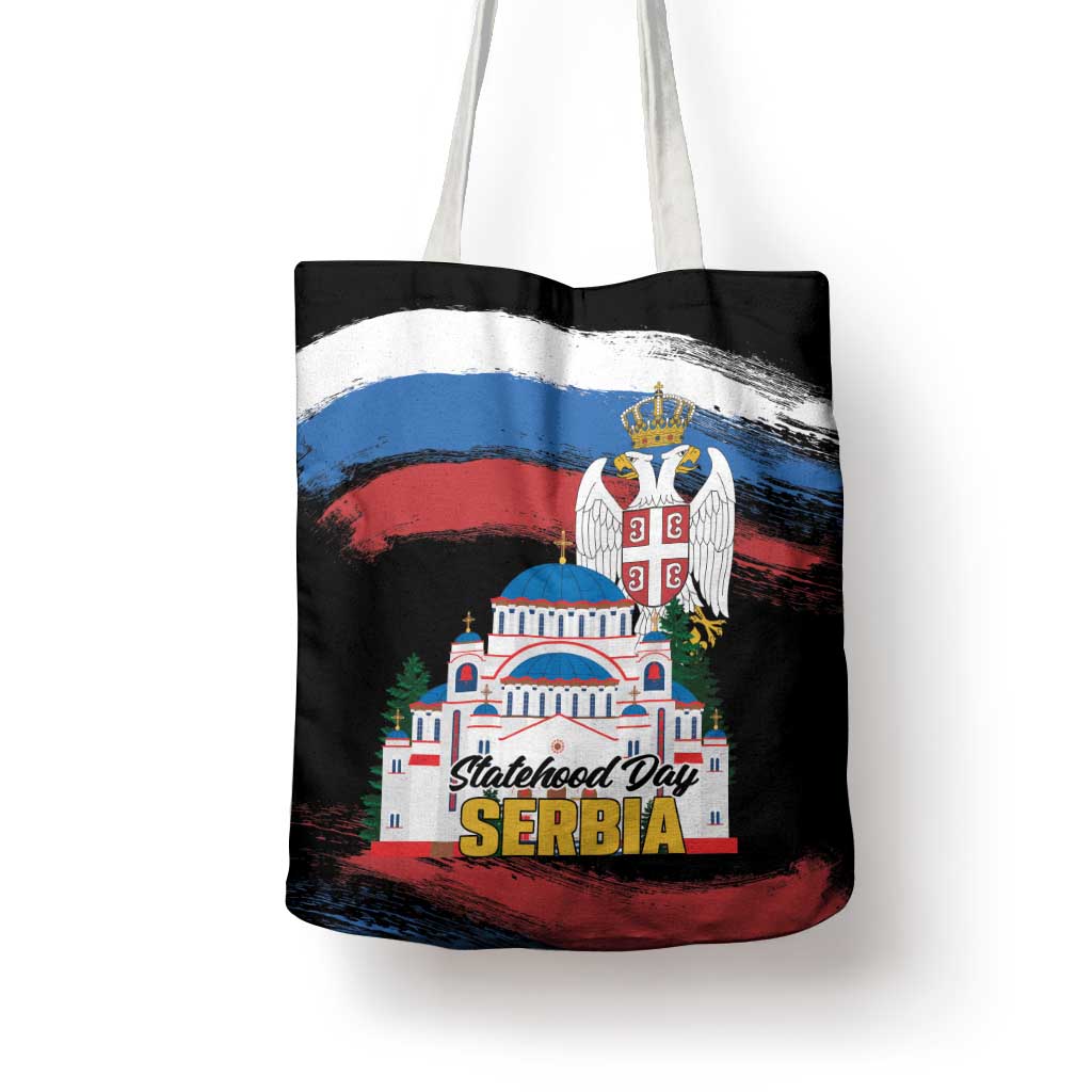 Serbia Statehood Day Tote Bag Saint Sava with Serbian Eagle