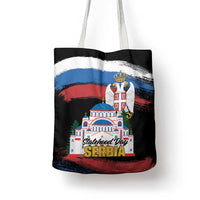 Serbia Statehood Day Tote Bag Saint Sava with Serbian Eagle