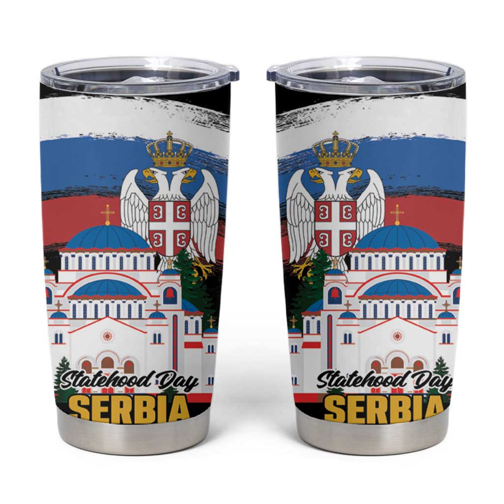 Serbia Statehood Day Tumbler Cup Saint Sava with Serbian Eagle