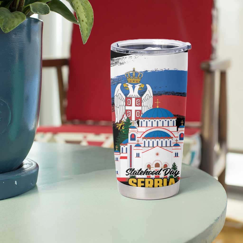 Serbia Statehood Day Tumbler Cup Saint Sava with Serbian Eagle