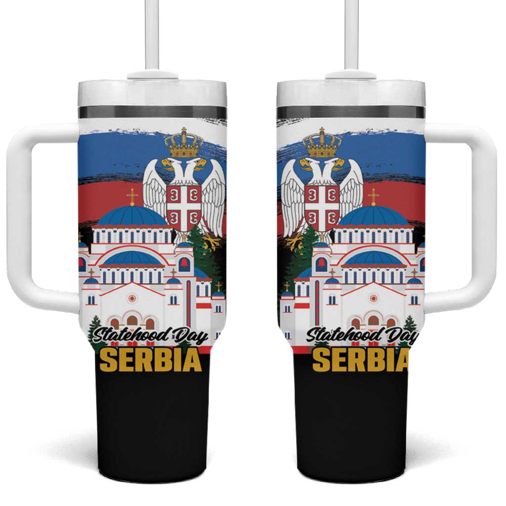 Serbia Statehood Day Tumbler With Handle Saint Sava with Serbian Eagle