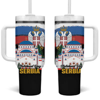 Serbia Statehood Day Tumbler With Handle Saint Sava with Serbian Eagle