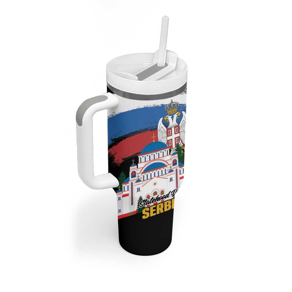 Serbia Statehood Day Tumbler With Handle Saint Sava with Serbian Eagle